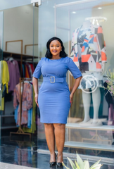 Blue sheath dress