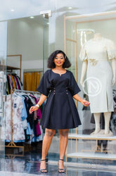 Elegant black skater dress