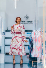 Elegant multicolor midi dress