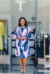 Stunning pink and blue dress