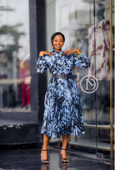 Long sleeved skater dress