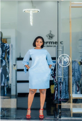 Elegant blue shift dress