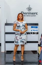 Elegant floral shift dress