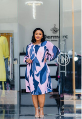 Stunning pink and blue dress