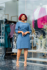 Elegant blue shift dress