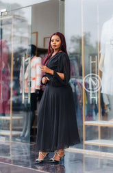 Elegant black maxi dress