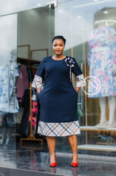 Elegant navy blue dress