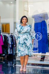 Beautiful blue floral skater dress