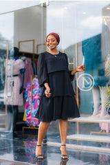 Elegant black skater dress