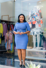 Blue sheath dress