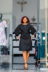 Elegant black shift dress