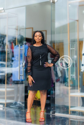 Sleek black shift dress