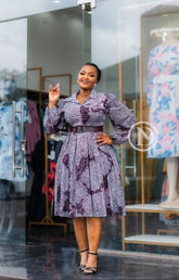 Elegant purple midi dress