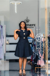 Chic black skater dress