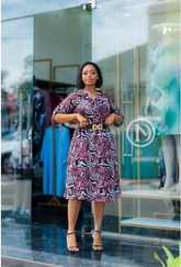 Elegant patterned skater dress