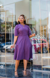 Elegant purple official skater dress