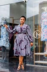 Elegant purple midi dress