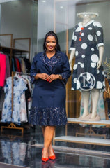 Elegant navy blue dress