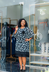 Elegant patterned shift dress
