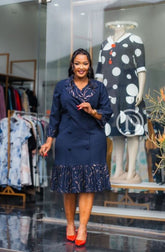 Elegant navy blue dress