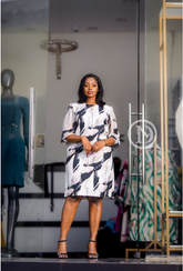 Elegant long sleeved shift dress