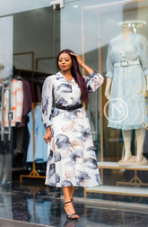 Elegant multicolor midi dress