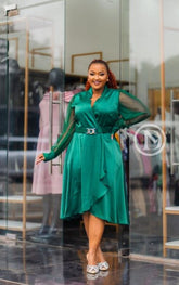 Elegant emerald green dress