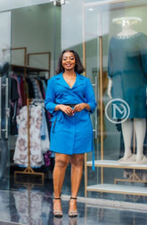 Elegant stylish blue dress