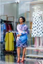 Elegant multicolored shift dress