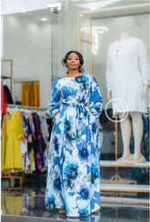 Blue floral maxi dress