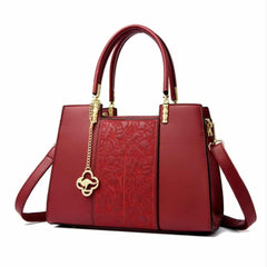 Elegant deep red handbag