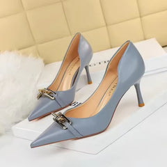 Elegant blue grey heels