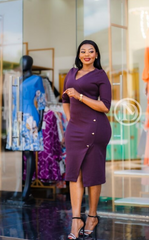 Elegant mauve bodycon dress