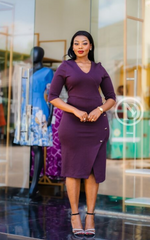 Elegant mauve bodycon dress