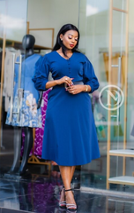 Elegant blue midi dress