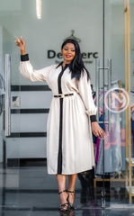 Elegant off-white midi dress