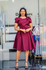 Elegant dark raspberry official skater dress