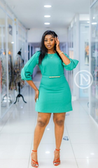 Elegant chic turquoise dress