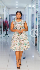 Chic floral sleeveless skater dress