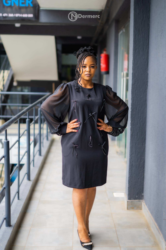 Elegant stylish black shift dress
