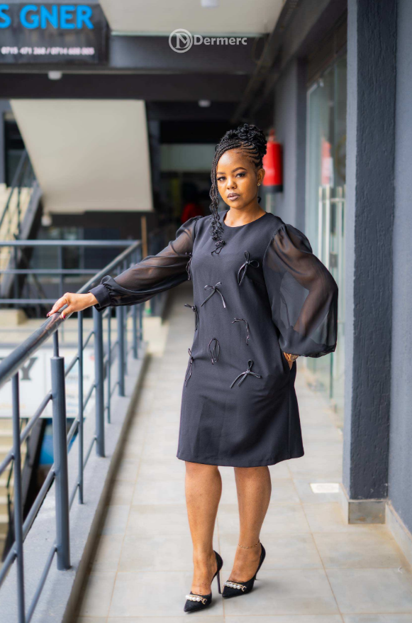 Elegant stylish black shift dress