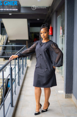 Elegant stylish black shift dress