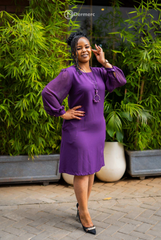 Elegant purple shift dress