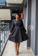 Elegant black skater dress
