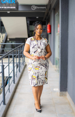 Elegant abstract print dress
