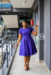 Elegant blue skater dress