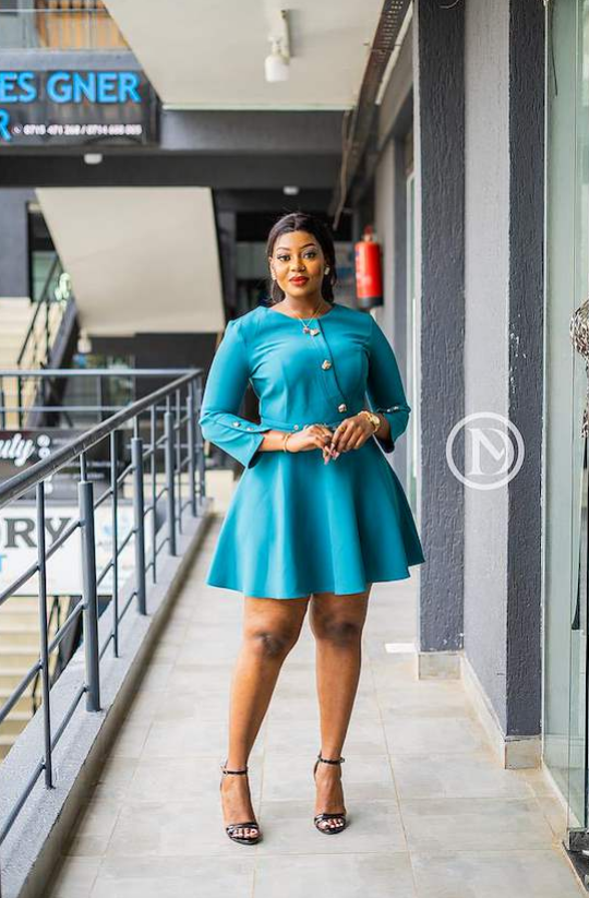 Chic teal skater dress