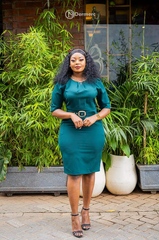 Elegant emerald green sheath dress