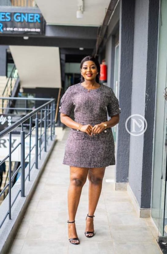 Elegant chic tweed dress
