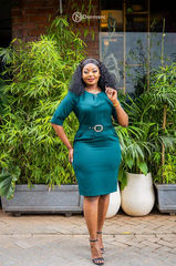 Elegant emerald green sheath dress